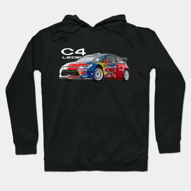 Sébastien Loeb C4 WRC CAR Hoodie by cowtown_cowboy